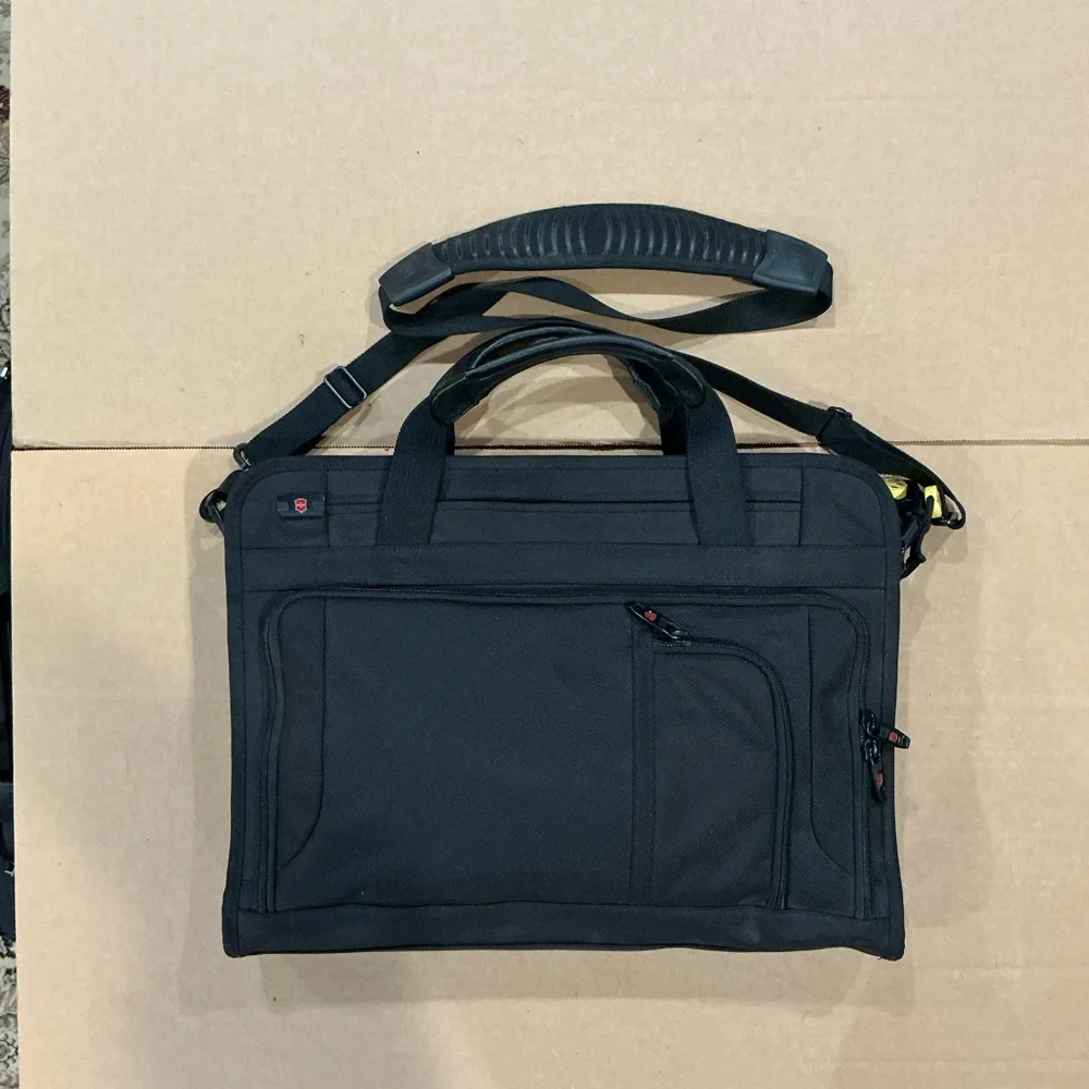Black Men's Laptop Briefcase Shoulder Bag - Unbranded